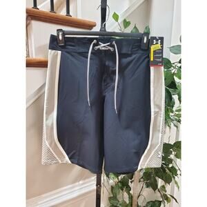 Under Armour Heat Gear Men's Black Polyester Logo Print Swimwear Shorts Size 32